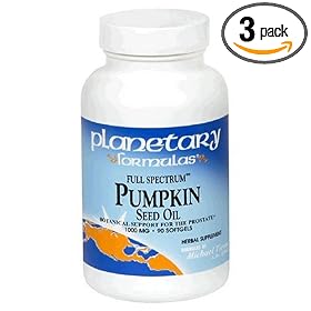 Planetary Formulas Full Spectrum Pumpkin Seed Oil, 1000 mg, Softgels , 90 softgels (Pack of 3)
