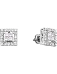 Real Diamond Earrings 0.25CTW DIAMOND INVISIBLE EARRING White-gold 14K