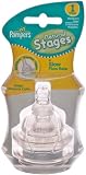Pampers Silicone Airwave Aspirational Nipples, Stage 1, Double Pack, Clear