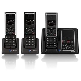 BT Verve 450 DECT Digital Cordless Telephone and Answering Machine - Black (Trio)