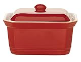Emile Henry - 335860 - Terrine à foie gras -  Rectangulaire - En Céramique Émaillée - cerise - Dim 16X12 Cm - Contenance 0,6 L