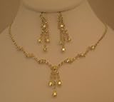 Simple Drop Irridescent Necklace and Earring Set