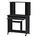 Computer Cart with Hutch - Black