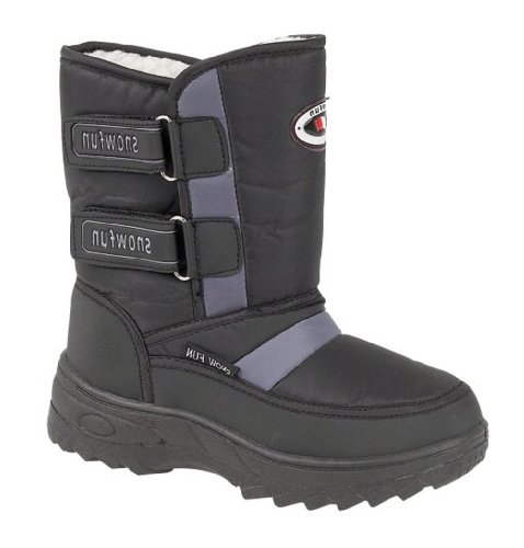 Children's Fleece Lined Snow Boots Size UK 12.5 Eu 31 (Black)