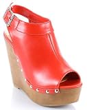 41KNSE1Dk L. SL160  Womens Red Wedges Platforms Dress Shoes Sandals