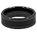8mm Black Ceramic Carbon Fiber Wedding Ring Comfort Fit