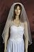 1 Tier Ivory Fingertip Length Nylon Filament Edge Simple Bridal Wedding Veil