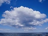 White, Fluffy Clouds Form Above the Water at Twofold Bay in Australia Photographic Poster Print by Jason Edwards, 24x18