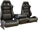 APC Sport Bench Seats w/ Center Console - All Black Vinyl