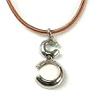 Stainless Steel Abstract Pendant with Stone Silk Cord Copper Necklace by Bucasi