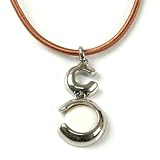 Stainless Steel Abstract Pendant with Stone Silk Cord Copper Necklace by Bucasi
