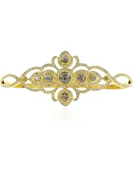 18kt Yellow Gold Diamond Pave Palm Bracelet Fine Jewelry