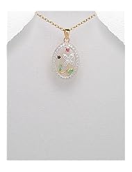 Flower Blue Sapphire Pendant Necklace In 92.5 Sterling Silver