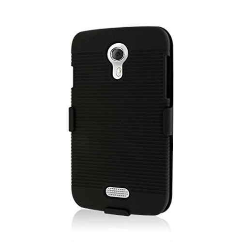BLU Studio 5.0 Belt Clip, MPERO Collection 3 in 1 Tough Black Kickstand Case for BLU Studio 5.0