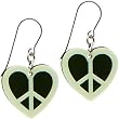 Handcrafted Peace Heart Glow in the Dark Earrings