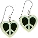 Handcrafted Peace Heart Glow in the Dark Earrings