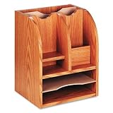 Safco Model 3-Way Corner Radius Organizer, Medium, Oak (9425)