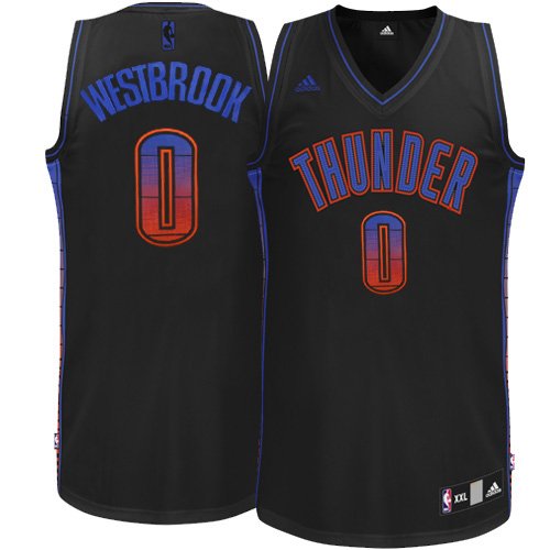 adidas Russell Westbrook Oklahoma City Thunder Vibe Swingman Jersey - Black (X-Large)
