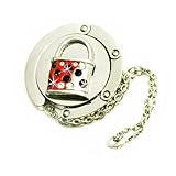 Red/Silver 3D Lock Foldable Handbag Hook with Gift Box by Small Goby