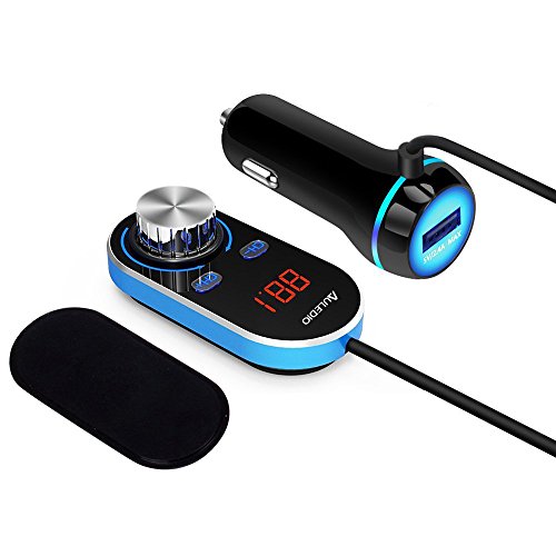 FM Transmitter, Auledio Wireless Bluetooth Hands Free Car Kit In-Car Radio Adapter with USB Car Charger for All Smartphones Audio Player