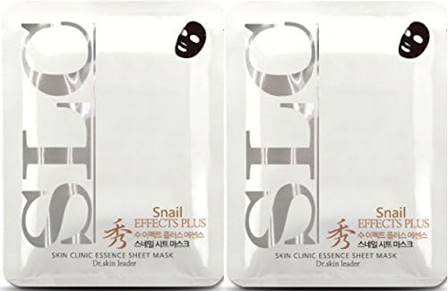 SLC Snail Essence Facial Mask Sheet x 2 pcs, Korean Cosmetic, Moisture Skincare,Cotton Mask Sheet Pack
