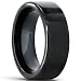 8mm Black Pipe Tungsten Carbide Ring Size 7.5 - 15