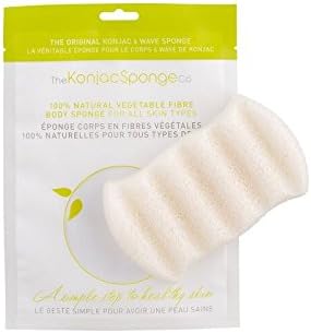 Konjac 6 Wave Body Sponge Pure Konjac (Pack of 4)