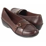 Clarks Glenna Dark Brown Leather Loafer Shoe by 