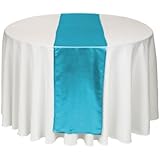 LinenTablecloth 14 x 108-Inch Satin Table Runner Caribbean
