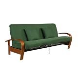 Madrid Futon Frame and Serta Mattress Set - Green (Queen)