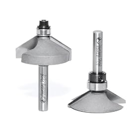 Amana Tool 49443 Bevel Stile and Rail 2-Flute Carbide Tipped Router Bit Set, 1 4-Inch Shank,... by Amana Tool
