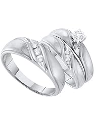 0.15CTW DIAMOND ROUND CENTER TRIO SET