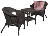 All weather Wicker look Capri Bistro Set, WICKER-LOOK, COCOA