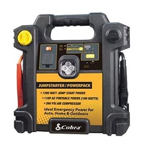 Cobra CJIC 250 300 Amp Portable Jump-Start/Air Compressor with A/C and D/C Power Outlets