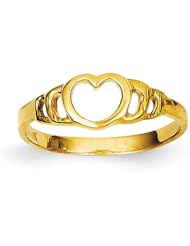 14k Heart Baby Ring - Size 2.25 - JewelryWeb