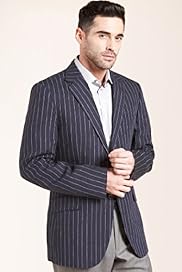 Collezione Pure Linen 2 Button Bold Stripe Jacket