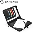 CAPDASE iPad (第3世代) / iPad2 用 Folder Case Zip Lapa, Black (スタンド機能・収納ポケット ドックコネクタ ＆イヤホンジャック キャップつき) システム手帳スタイル PUレザー フォルダーケース 「ジップ・ラパ」 ブラック FCAPIPAD3-LP01