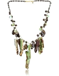 Chan Luu Semi Precious Stones on Wax Linen with Cotton Cord Cluster Necklace