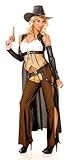 Paper Magic Womens French Kiss Wanted Costume, Black/Brown, Large