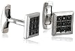 Sterling Silver Black Diamond Cuff Links (1/4 cttw)
