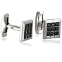 Sterling Silver 1/4 cttw Black Diamond Cuff Links