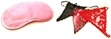 FANTASY LINGERIE BEDSIDE BLING PINK SLEEP MASK AND THONG PANTY COLLECTION