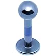 14 Gauge Blue Striped Titanium Labret Monroe