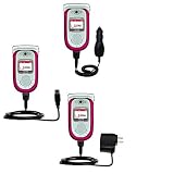 Deluxe Kit for the Samsung SCH-A950 includes a USB cable with Car and Wall Charger - Gomadic Brand w/ TipExchange Technology