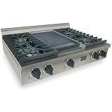 TTN037-7 Five Star 36'' Natural Gas Pro Cooktop with 4 Sealed Burners & Reversible Grill/Griddle - Stainless Steel