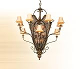 Corbett Lighting 48-412 Astor 21 Light Large Foyer Chandelier in French Bronze with Antique Mirror glass