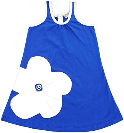 Sophie Catalou Little Girls Royal Blue White Flower Swing Beach Dress 4