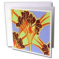 TNMPastPerfect Floral - Art Nouveau Bright Floral Design - Greeting Cards-6 Greeting Cards with envelopes