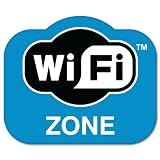 Wi-Fi Zone Wireless internet sign sticker 5" x 4"