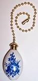 ABC Products - Harbor Breeze ~ Blue Floral Ceiling Fan Pull